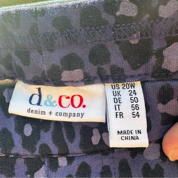 d&co cheetah print jeggings black & purple animal print steetwear plus size - Picture 3 of 7